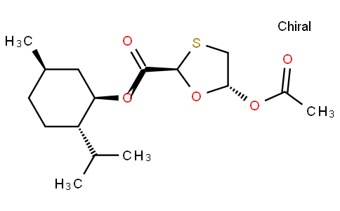 1,3-Oxathiolane-2-carboxylicacid,5-(acetyloxy)-,(1R,2S,5R)-5-methyl-2-(1-methylethyl)cyclohexylester,(2R,5R)-
