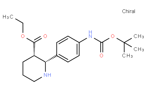 3-?Piperidinecarboxylic acid, 2-?[4-?[[(1,?1-?dimethylethoxy)?carbonyl]?amino]?phenyl]?-?, ethyl ester, (2R,?3S)?-?rel-