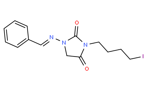 (E)-1-(benzylideneamino)-3-(4-iodobutyl)imidazolidine-2,4-dione