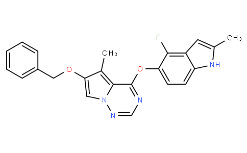 Pyrrolo[2,​1-​f]​[1,​2,​4]​triazine, 4-​[(4-​fluoro-​2-​methyl-​1H-​indol-​5-​yl)​oxy]​-​5-​methyl-​6-​(phenylmethoxy)​-