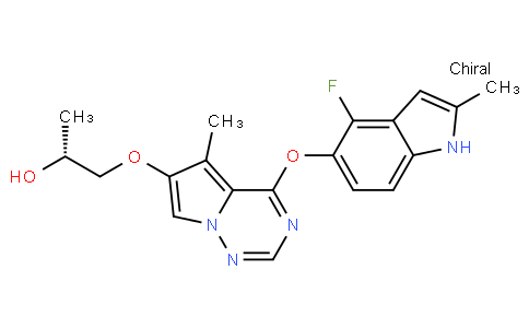 (R)-1-((4-((4-fluoro-2-methyl-1H-indol-5-yl)oxy)-5-methylpyrrolo[2,1-f][1,2,4]triazin-6-yl)oxy)propan-2-ol
