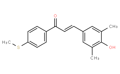 1-[4-methylthiophenyl]-3-[3,5-dimethyl-4-hydroxyphenyl]prop-2-en-1-one