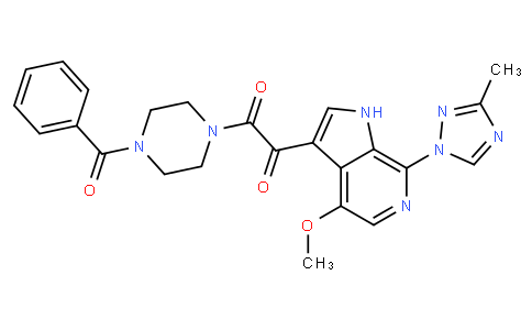 1-(4-benzoylpiperazin-1-yl)-2-(4-methoxy-7-(3-methyl-1H-1,2,4-triazol-1-yl)-1H-pyrrolo[2,3-c]pyridin-3-yl)ethane-1,2-dione