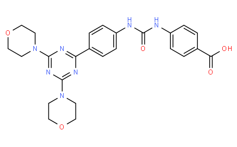 Benzoic acid,4-[[[[4-(4,6-di-4-morpholinyl-1,3,5-triazin-2-yl)phenyl]amino]carbonyl]amino]-