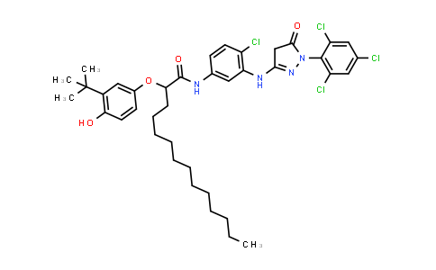 2-(3-tert-butyl-4-hydroxyphenoxy)-N-[4-chloro-3-[[4,5-dihydro-5-oxo-1-(2,4,6-trichlorophenyl)-1H-pyrazol-3-yl]amino]phenyl]myristamide