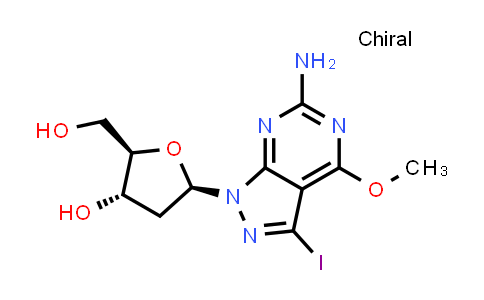 6-Amino-3-iodo-4-methoxy-1-(2-deoxy-beta-D-ribofuranosyl)-1H-pyrazolo[3,4-d]pyrimidine