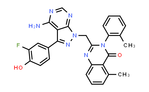 2-[[4-Amino-3-(3-fluoro-4-hydroxyphenyl)-1H-pyrazolo[3,4-d]pyrimidin-1-yl]methyl]-5-methyl-3-(2-methylphenyl)-4(3H)-quinazolinone
