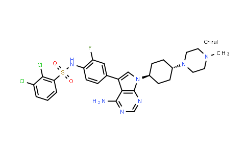 trans-N-[4-[4-Amino-7-[4-(4-methylpiperazino)cyclohexyl]-7H-pyrrolo[2,3-d]pyrimidin-5-yl]-2-fluorophenyl]-2,3-dichlorobenzenesulfonamide