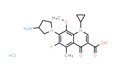 7-(3-Aminopyrrolidin-1-Yl)-1-Cyclopropyl-6-Fluoro-8-Methoxy-5-Methyl-4-Oxoquinoline-3-Carboxylic Acid Hydrochloride