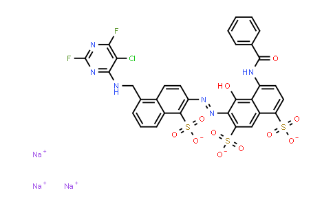 4-(Benzoylamino)-6-[[5-[[ (5-Chloro-2,6-Difluoro-4-Pyrimidinyl)Amino]Methyl ]-1-Sulfo-2-Naphthalenyl]Azo]-5-Hydroxy-1,7-Naphthalenedisulfonic Acid Trisodium Salt