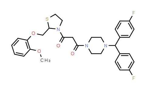 1-[4-[Bis(4-Fluorophenyl)Methyl]Piperazin-1-Yl]-3-[2-[(2-Methoxyphenoxy)Methyl]-1,3-Thiazolidin-3-Yl]Propane-1,3-Dione