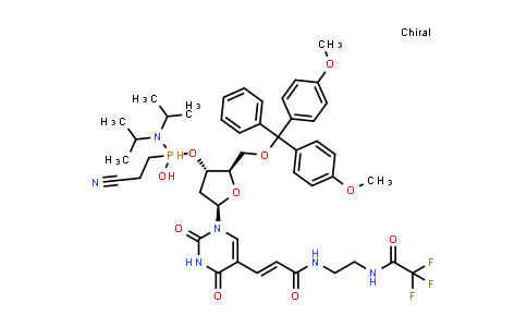 5'-O-[Bis(4-Methoxyphenyl)Phenylmethyl]-2'-Deoxy-5-[3-Oxo-3-[[2-[(Trifluoroacetyl)Amino]Ethyl]Amino]-1-Propenyl]-Uridine 3'-[2-Cyanoethyl Bis(1-Methylethyl)Phosphoramidite]