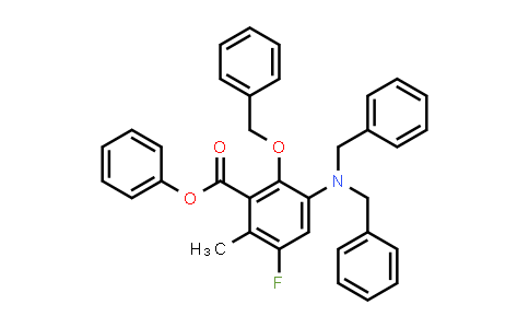 3-[Bis(phenylmethyl)amino]-5-fluoro-6-methyl-2-(phenylmethoxy)benzoic acid phenyl ester
