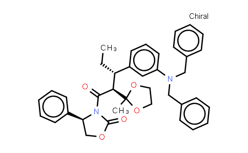 [4R-[3(2S*,3S*),4R*]]-3-[3-[3-[Bis(phenylmethyl)amino]phenyl]-2-(2-methyl-1,3-dioxolan-2-yl)-1-oxopentyl]-4-phenyl-2-oxazolidinone