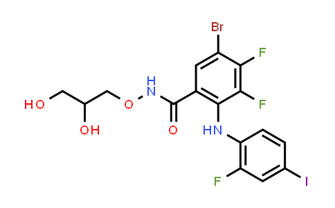 5-bromo-N-(2,3-dihydroxypropoxy)-3,4-difluoro-2-(2-fluoro-4-iodophenylamino)benzamide