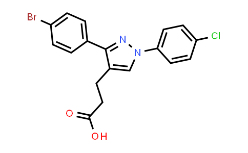 3-(4-Bromophenyl)-1-(4-chlorophenyl)pyrazole-4-propionic acid