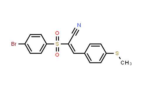 2-((4-bromophenyl)sulfonyl)-3-(4-methylthiophenyl)prop-2-enenitrile