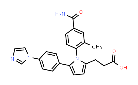 3-[1-(4-carbamoyl-2-methylphenyl)-5-(4-imidazol-1-ylphenyl)pyrrol-2-yl]propanoic acid