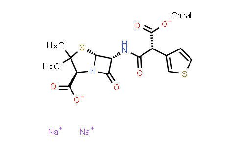 (2S,5R,6R)-6-[[(2R)-2-Carboxy-2-thiophen-3-yl-acetyl]amino]-3,3-dimethyl-7-oxo-4-thia-1-azabicyclo[3.2.0]heptane-2-carboxylic acid disodium salt