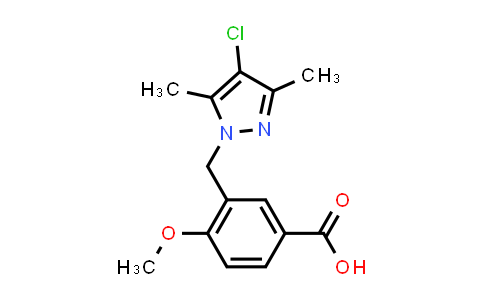 3-[(4-Chloro-3,5-dimethyl-1H-pyrazol-1-yl)methyl]-4-methoxybenzoic acid