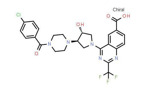 4-{(3R,4R)-3-[4-(4-Chlorobenzoyl)-1-piperazinyl]-4-hydroxy-1-pyrrolidinyl}-2-(trifluoromethyl)-6-quinazolinecarboxylic acid