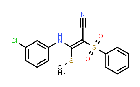 3-((3-chlorophenyl)amino)-3-methylthio-2-(phenylsulfonyl)prop-2-enenitrile