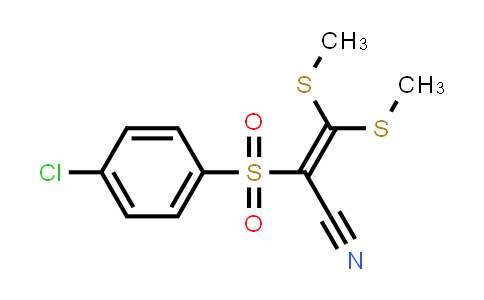 2-((4-chlorophenyl)sulfonyl)-3,3-dimethylthioprop-2-enenitrile