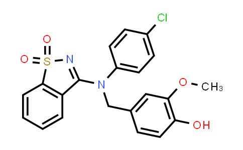 4-{[(4-Chlorophenyl)(1,1-dioxido-1,2-benzisothiazol-3-yl)amino]methyl}-2-methoxyphenol