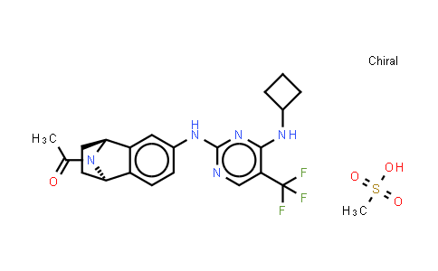 N-[2-[(1R,4S)-6-[[4-(环丁基氨基)-5-(三氟甲基)-2-嘧啶基]氨基]-1,2,3,4-四氢萘-1,4-亚氨-9-基]-2-氧代乙基]乙酰胺甲磺酸盐 (1:1)