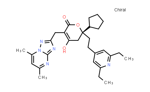 (6R)-6-Cyclopentyl-6-[2-(2,6-diethyl-4-pyridinyl)ethyl]-3-[(5,7-dimethyl[1,2,4]triazolo[1,5-a]pyrimidin-2-yl)methyl]-5,6-dihydro-4-hydroxy-2H-pyran-2-one