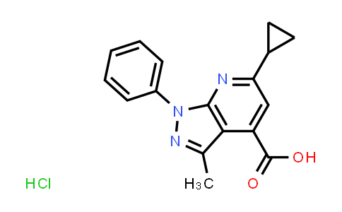 6-Cyclopropyl-3-methyl-1-phenyl-1H-pyrazolo[3,4-b]pyridine-4-carboxylic acid hydrochloride