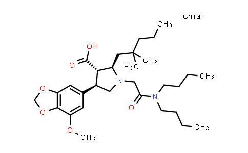 (2R,3S,4R)-1-[2-(Dibutylamino)-2-oxoethyl]-2-(2,2-dimethylpentyl)-4-(7-methoxy-1,3-benzodioxol-5-yl)-3-pyrrolidinecarboxylic acid