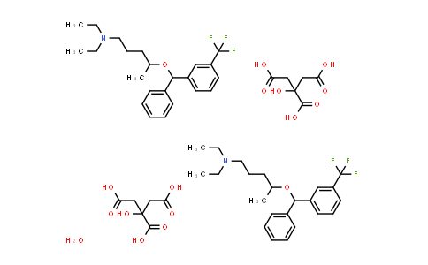 N,N-Diethyl-4-(alpha-(alpha,alpha,alpha-trifluoro-m-tolyl)benzyloxy)-Pentylamine citrate hemihydrate