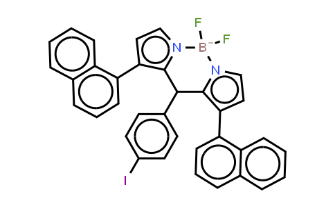 4,4-Difluoro-8-(4'-iodophenyl)-1,7-bis-(1'-napthyl)-4-bora-3alpha,4alpha-diaza-s-indacene