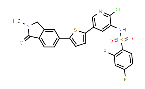 2,4-Difluoro-N-[2-chloro-5-[5-(2-methyl-1-oxoisoindolin-5-yl)thien-2-yl]pyridin-3-yl]benzenesulfonamide