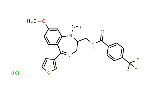 N-((2,3-Dihydro-8-Methoxy-1-Methyl-5-(3-Thienyl)-1H-1,4-Benzodiazepin-2-Yl)Methyl)-4-(Trifluoromethyl)-Benzamide Monohydrochloride