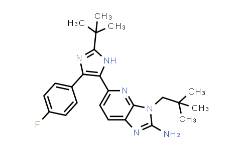 5-[2-(1,1-Dimethylethyl)-4-(4-fluorophenyl)-1H-imidazol-5-yl]-3-(2,2-dimethylpropyl)-3H-imidazo[4,5-b]pyridin-2-amine