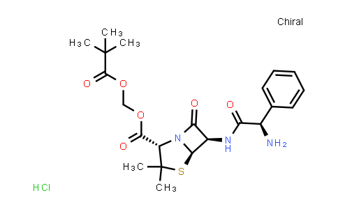 2,2-Dimethylpropanoyloxymethyl (2S,5R,6R)-6-[[(2R)-2-Amino-2-Phenyl-Acetyl]Amino]-3,3-Dimethyl-7-Oxo-4-Thia-1-Azabicyclo[3.2.0]Heptane-2-Carboxylate Hydrochloride