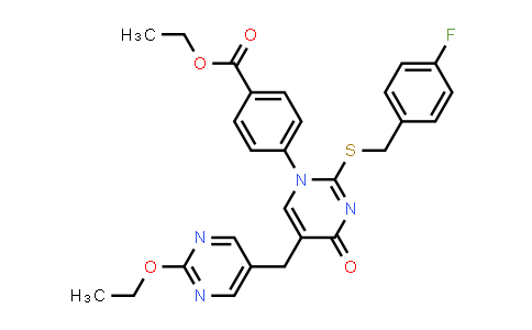 1-(4-Ethoxycarbonylphenyl)-2-(4-fluorobenzylthio)-5-(2-ethoxy-5-pyrimidinylmethyl)-4-pyrimidinone