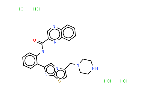 N-[2-[3-(1-哌嗪甲基)咪唑并[2,1-B]噻唑-6-基]苯基]-2-喹喔啉甲酰胺盐酸盐