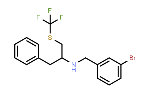 (1-Benzyl-2-trifluoromethylsulfanyl-ethyl)-(3-bromo-benzyl)-amine