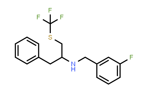 (1-Benzyl-2-trifluoromethylsulfanyl-ethyl)-(3-fluoro-benzyl)-amine