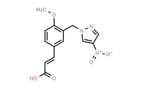 (E)-3-[4-methoxy-3-[(4-nitropyrazol-1-yl)methyl]phenyl]prop-2-enoic acid