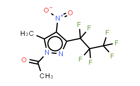 1-Acetyl-3(5)-heptafluoropropyl-5(3)-methyl-4-nitropyrazole