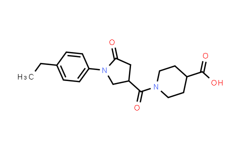 1-[1-(4-Ethylphenyl)-5-oxo-pyrrolidine-3-carbonyl]piperidine-4-carboxylic acid
