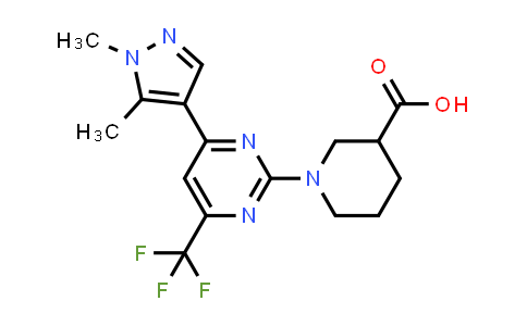 1-[4-(1,5-Dimethyl-1H-pyrazol-4-yl)-6-(trifluoromethyl)pyrimidin-2-yl]piperidine-3-carboxylic acid