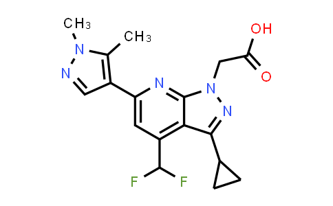 2-[3-Cyclopropyl-4-(difluoromethyl)-6-(1,5-dimethylpyrazol-4-yl)pyrazolo[3,4-b]pyridin-1-yl]acetic acid