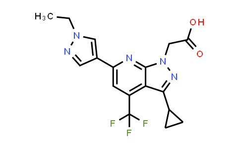 2-[3-Cyclopropyl-6-(1-ethylpyrazol-4-yl)-4-(trifluoromethyl)pyrazolo[3,4-b]pyridin-1-yl]acetic acid