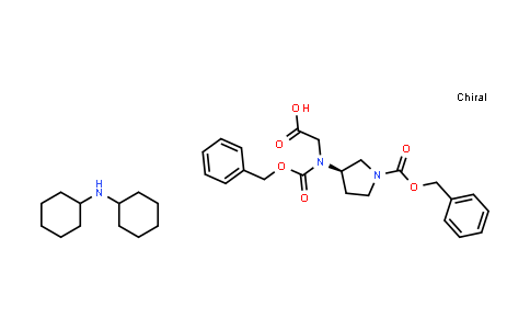 2-[benzyloxycarbonyl-[(3R)-1-benzyloxycarbonylpyrrolidin-3-yl]amino]acetic acid; N-cyclohexylcyclohexanamine