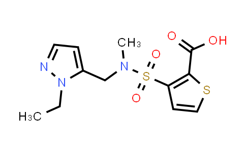 3-([[(1-Ethyl-1H-pyrazol-5-yl)methyl](methyl)amino]sulfonyl)thiophene-2-carboxylic acid